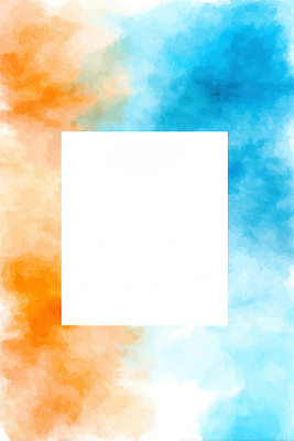 JPG 모양 디자인 컬러 백그라운드 일러스트 수채화 프레임 미술 그래픽 장식 파란색 사각형 주황색 표현 그림 번짐 겹침 흐림 생동감 창의성 비어있는 국내일러스트 도형 날씨 문화예술 파일형식 효과