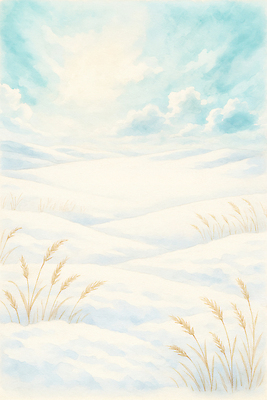 JPG 식물 컬러 겨울 일러스트 자연 하늘 날씨 거리 풍경 초원 일상 햇빛 설원 차가움 땅 조용 평원 풍경화 국내일러스트 AI일러스트 AI콘텐츠 계절 눈_날씨 라이프 태양 그림 생태계 파일형식