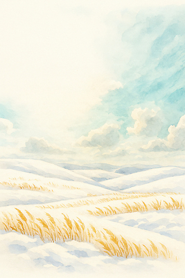 JPG 컬러 겨울 농업 일러스트 자연 하늘 날씨 산 풍경 초원 농장 노란색 설원 얼음 들꽃 건초 평야 국내일러스트 자연요소 계절 꽃 산업 눈_날씨 생태계 파일형식