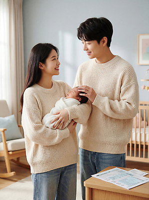 JPG 편집이미지 부부 행복 가족 신혼부부 집안 따뜻함 대화 사랑 웃음 일상 부모 임산부 육아 아기 둥지 신혼생활 정책 의료성형뷰티 편집실사 AI인물포토 AI콘텐츠 커플 감정 관계 실내 표정 말하기 사람 라이프 임신 CG 신혼 파일형식 AI포토