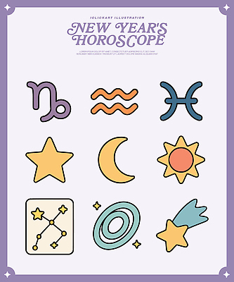 기호 디자인 별 컬러 일러스트 새해 태양 우주 별자리 행성 달 운세 심볼 점성술 천문학 별자리기호 국내일러스트 AI파일 자연요소 문자 교육 파일형식 벡터