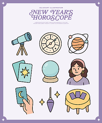 별 문화 일러스트 놀이 새해 사람 취미 우주 망원경 별자리 행성 도구 운세 점 즐거움 점성술 수정구슬 예언 타로 국내일러스트 AI파일 자연요소 감정 트럼프 마술도구 파일형식 벡터