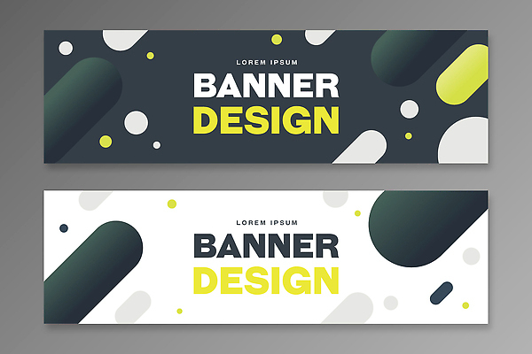 모양 템플릿 디자인 배너 배너템플릿 텍스트 그래픽 노란색 검은색 두개 흰색 알림 스페이스 기하학 배너세트 사용자 AI파일 도형 컬러 2 무늬 세트 파일형식 벡터