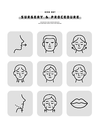 디자인 여자 남자 얼굴 일러스트 건강 그래픽 뷰티 머리 입 수술 성형수술 코 시술 순서 국내일러스트 AI파일 의학 사람 신체부위 치료 파일형식 벡터