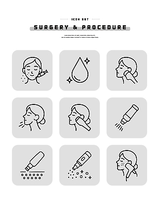 디자인 일러스트 의학 표시 기술 그래픽 치료 뷰티 정보 표현 수술 성형수술 과정 시술 순서 설명서 국내일러스트 AI파일 컨셉 파일형식 벡터