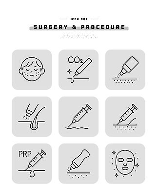 도형 디자인 일러스트 의학 건강 주사기 치료 뷰티 장비 혈액 수술 성형수술 시술 국내일러스트 AI파일 의료기기 파일형식 벡터