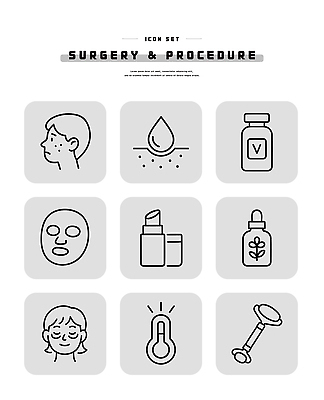 디자인 얼굴 일러스트 건강 병원 치료 물 뷰티 약 화장품 의사 수술 성형수술 상품 스킨케어 시술 순서 국내일러스트 AI파일 자연요소 의학 신체부위 의료진 파일형식 벡터