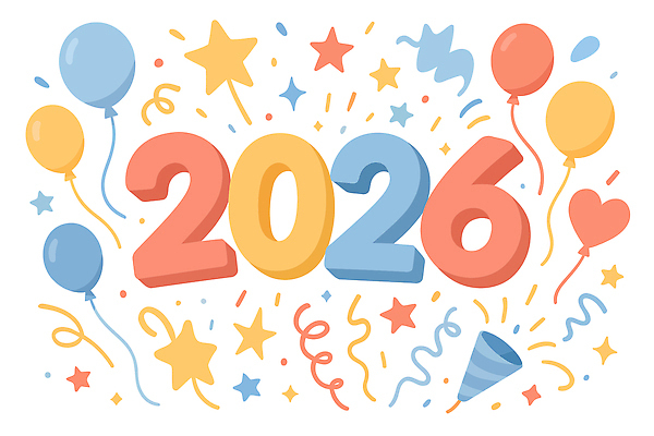 자연요소 문자 계절 기념일 감정 컨셉 이벤트 연도 파일형식 벡터 2026년 풍선 별 리본 축하 장식 새해 생일 파티 컬러 축제 즐거움 여름 모임 동심 디자인 백그라운드 국내일러스트 일러스트 AI파일 병오년 타이포그라피