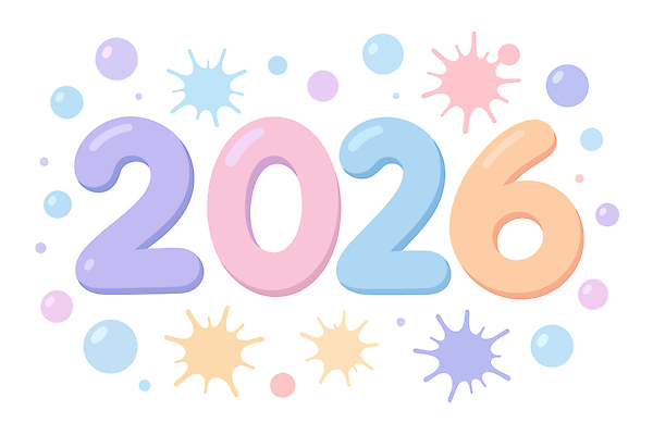 문자 컨셉 전시 연도 파일형식 벡터 2026년 숫자 컬러 디자인 그래픽 축하 모던 밝은색 물방울 잉크 기념 예술 백그라운드 텍스트 디지털 배너 축제 전시회 국내일러스트 일러스트 AI파일 병오년 새해 타이포그라피