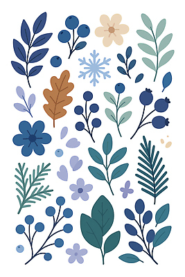 식물 디자인 꽃 예술 컬러 백그라운드 잎 겨울 패턴 일러스트 자연 수채화 그래픽 장식 봄 보테니컬아트 국내일러스트 AI파일 계절 무늬 생태계 파일형식 벡터