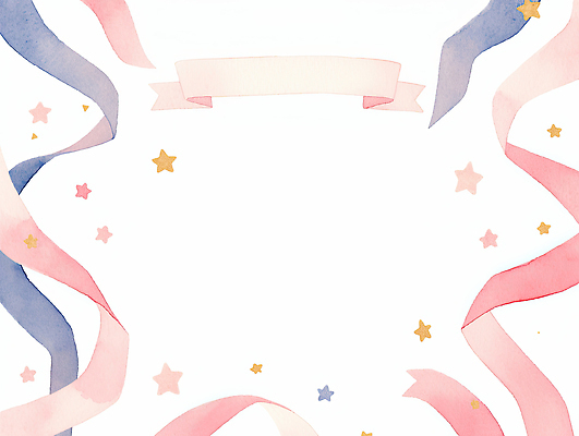 JPG 디자인 배너 별 리본 예술 분홍색 백그라운드 무늬 일러스트 수채화 프레임 장식 파란색 귀여움 흰색 축하 생일 테두리 질감 꽃가루 국내일러스트 자연요소 기념일 컬러 컨셉 가루 파일형식