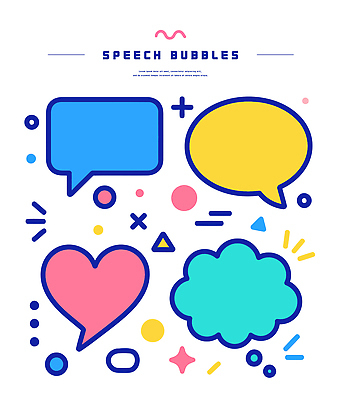 기호 디자인 별 분홍색 컬러 백그라운드 말풍선 일러스트 대화 파란색 노란색 사각형 하트 원형 삼각형 X 플러스 청록색 키치 국내일러스트 AI파일 자연요소 모양 도형 문자 알파벳 컨셉 말하기 파일형식 벡터