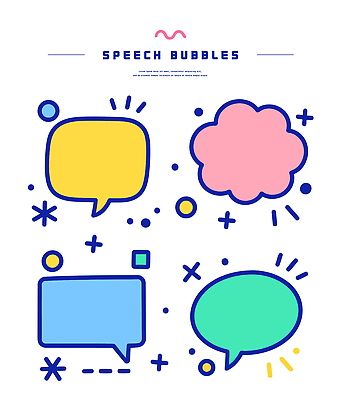 모양 디자인 컬러 말풍선 일러스트 텍스트 밝음 대화 그래픽 귀여움 거래 정보 메시지 즐거움 의견 소통 스타일 벡터 키치 국내일러스트 AI파일 감정 컨셉 말하기 파일형식
