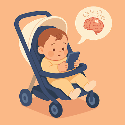 교육 어린이 의자 일러스트 기술 건강 스마트폰 핸드폰 디지털 육아 아기 뇌 걱정 그림 유모차 문제 벡터 국내일러스트 AI파일 감정 가구 사람 전자제품 스마트기기 아기용품 파일형식