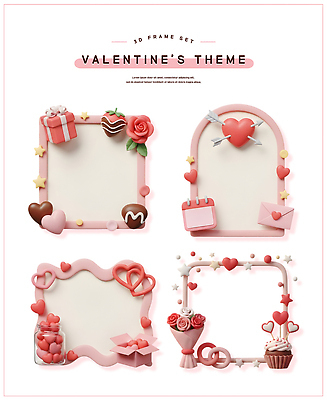 모양 식물 꽃 감정 컬러 장신구 데이이벤트 디저트 이벤트 3D 케이크 디지털합성 파일형식 발렌타인데이 프레임 분홍색 사랑 하트 선물 초콜릿 장미 컵케이크 달력 화살 반지 결혼 편집3D PSD 편집이미지