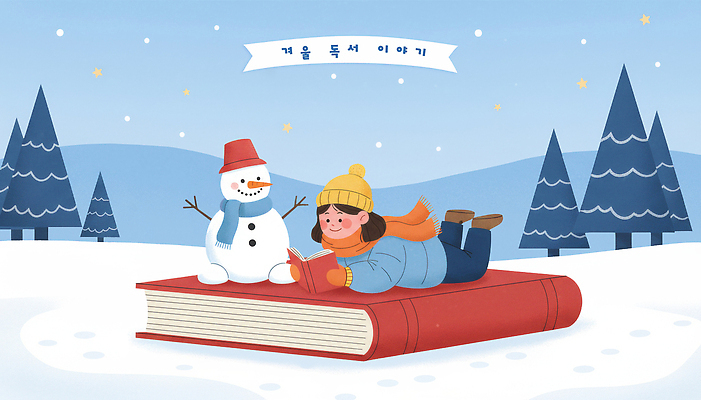 PSD 나무 행복 백그라운드 겨울 일러스트 자연 눈사람 휴식 이야기 소녀 책 빨간색 파란색 독서 목도리 읽기 즐거움 국내일러스트 식물 잡화 계절 여자 감정 어린이 컬러 컨셉 모션 생태계 파일형식