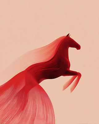 JPG 동물 편집이미지 디자인 예술 선 백그라운드 추상 새해 빨간색 점프 흐름 에너지 말_동물 역동적 말띠 몽환 이미지편집 병오년 붉은말 컬러 컨셉 무늬 포유류 모션 십이지신 파일형식 2026년