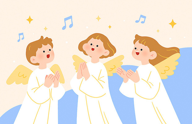 행복 종교 어린이 하늘색 크리스마스 겨울 날개 음표 일러스트 노래 천사 노란색 평화 귀여움 믿음 기쁨 축하 휴일 합창 성가대 캐럴 국내일러스트 AI파일 기호 계절 기념일 감정 기독교 음악 컬러 컨셉 사람 파란색 파일형식 벡터