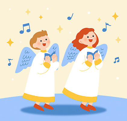 행복 별 종교 어린이 크리스마스 날개 음표 일러스트 노래 천사 미소 웃음 파란색 축제 기쁨 흰색 축하 신성 합창 캐럴 국내일러스트 AI파일 자연요소 기호 기념일 감정 음악 컬러 컨셉 표정 사람 파일형식 벡터