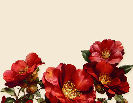 PSD 식물 꽃잎 꽃 예술 꽃다발 백그라운드 겨울 일러스트 자연 빨간색 정원 봄 꽃술_꽃 개화 꽃꽂이 묘사 그림 동백 뷰티풀 국내일러스트 계절 컬러 생태계 원예 파일형식