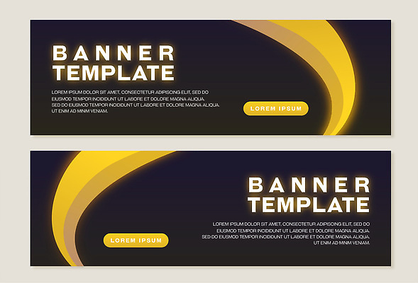 템플릿 디자인 배너 배너템플릿 백그라운드 곡선 추상 노란색 디지털 검은색 웹 알림 레이아웃 마케팅 배너세트 AI파일 선 컬러 무늬 인터넷 세트 파일형식 벡터