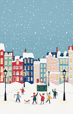 PSD 사계절 행복 크리스마스 겨울 가로등 일러스트 장난 놀이 거리 눈꽃 따뜻함 풍경 여러명 건물 일상 마을 도시 빈티지 개 풍경화 국내일러스트 건축물 계절 공공시설 기념일 감정 다수 컨셉 포유류 눈_날씨 사람 라이프 그림 파일형식