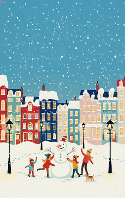 PSD 행복 컬러 크리스마스 겨울 가로등 일러스트 가족 모션 눈사람 놀이 하늘 거리 여러명 건물 친구 마을 기쁨 빈티지 눈송이 강아지 외출 국내일러스트 건축물 계절 공공시설 기념일 감정 다수 컨셉 관계 눈_날씨 사람 반려동물 개 파일형식