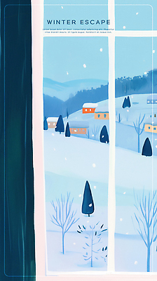 PSD 나무 계절 설경 겨울 일러스트 창문 자연 하늘 산 거리 주택 풍경 야외 일상 언덕 색감 풍경화 국내일러스트 식물 건물 라이프 그림 생태계 파일형식