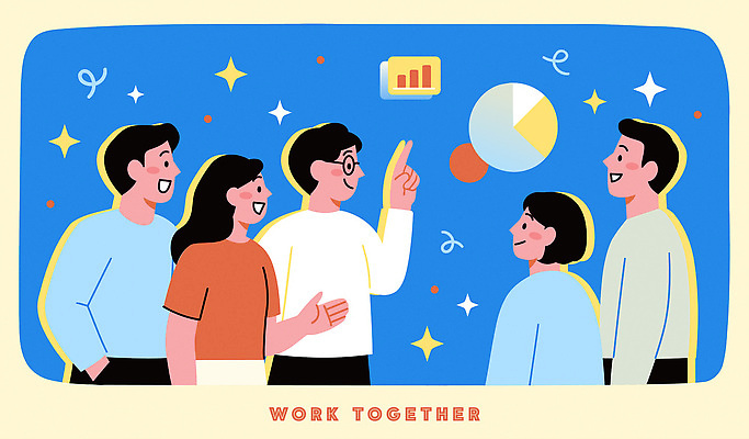 다수 컨셉 회사 비즈니스 관계 모션 말하기 사람 파일형식 벡터 협력 아이디어 그래프 여러명 대화 소통 직장 회의 자료 표현 참여 분석 설명 관심 대면 친구 국내일러스트 AI파일 일러스트