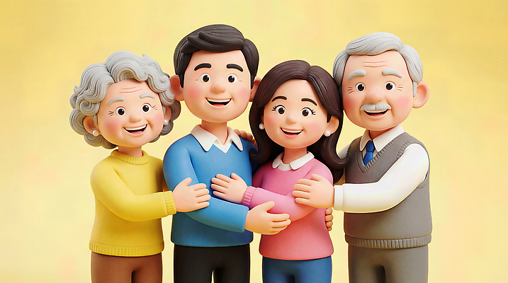 JPG 편집이미지 여자 남자 행복 어린이 백그라운드 가족 포옹 표정 웃음 사람 성인 노란색 장면 기념사진 편집3D 감정 컬러 관계 안기 3D 파일형식