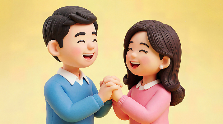 JPG 편집이미지 커플 행복 포즈 백그라운드 가족 표정 사랑 웃음 사람 노란색 손잡기 기쁨 시간 장면 편집3D 감정 컬러 관계 모션 3D 파일형식