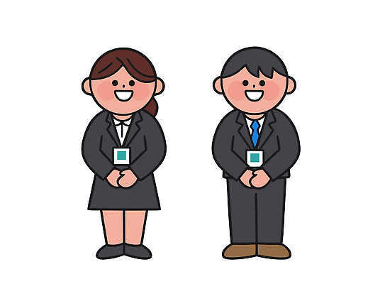 여자 남자 일러스트 비즈니스 회의 협력 안내 직장 미소 정장 사무실 업무 작업 동료 준비 룩 국내일러스트 AI파일 옷 회사 관계 표정 사람 파일형식 벡터