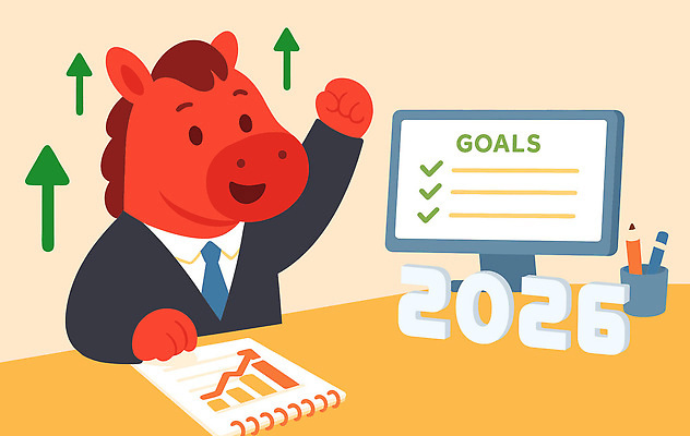 캐릭터 일러스트 비즈니스 성공 그래프 새해 직장 사무실 자료 성장 말 목표 결과 계획 분석 말띠 전략 경영 2026년 국내일러스트 병오년 붉은말 AI파일 컨셉 회사 십이지신 말_동물 연도 파일형식 벡터