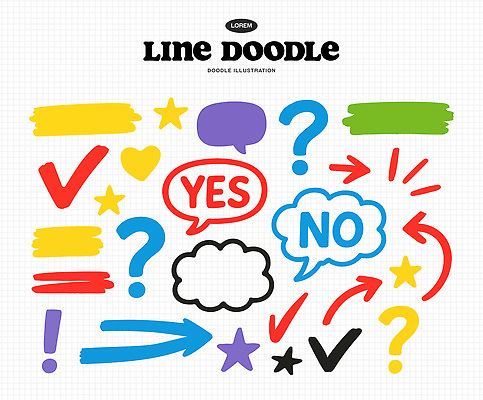 기호 디자인 감정 별 선 컬러 일러스트 형상 그래픽 하트 표현 낙서 질문 스케치 체크표시 풍선 드로잉 점검 대답 국내일러스트 AI파일 자연요소 모양 문자 미술 확인 파일형식 벡터