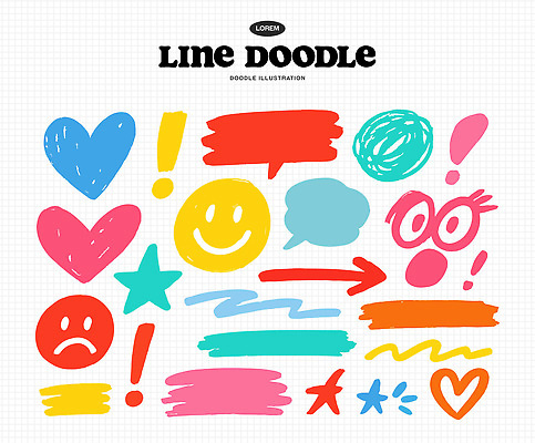 모양 캐릭터 디자인 화살표 별 컬러 일러스트 사랑 설명 웃음 그래픽 디지털 슬픔 표현 느낌표 낙서 창작 국내일러스트 AI파일 자연요소 기호 감정 모션 표정 파일형식 벡터