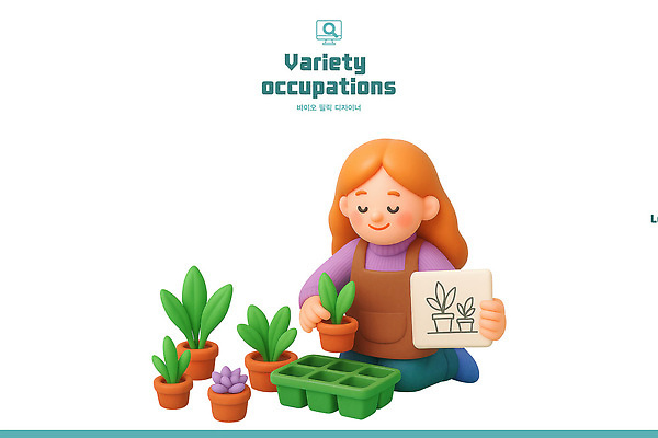 PSD 식물 편집이미지 직업 여자 화분 화초 실내 취미 정원 농사 작업 그림 원예 식물키우기 편집3D 농업 사람 내부 3D 파일형식