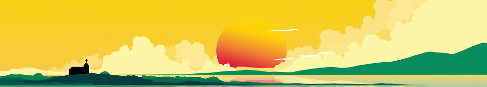 JPG 계절 감정 바다 컬러 백그라운드 일러스트 자연 하늘 수채화 산 풍경 빨간색 초록색 태양 노란색 일출 일몰 시간 저녁 수평선 국내일러스트 자연요소 노을 야간 생태계 파일형식