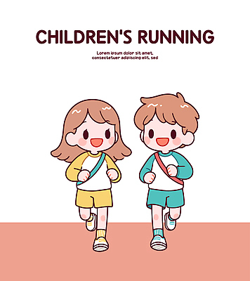 행복 어린이 스포츠 신체 일러스트 모션 놀이 웃음 야외 두명 친구 운동복 달리기 운동 경쟁 시간 체육 즐거움 열정 소통 러닝 국내일러스트 AI파일 옷 감정 컨셉 관계 표정 건강 사람 파일형식 벡터