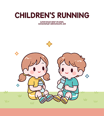 감정 어린이 티셔츠 일러스트 모션 놀이 휴식 대화 웃음 앉기 야외 물 친구 운동 운동장 시간 물병 즐거움 러닝 국내일러스트 AI파일 자연요소 컨셉 셔츠 스포츠시설 관계 표정 건강 말하기 사람 공간 물통 파일형식 벡터