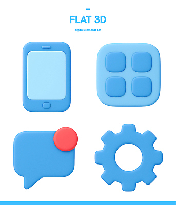모양 PSD 아이콘 디자인 컬러 말풍선 기술 파란색 세트 3D아이콘 3D 디지털 스크린 모던 기어 소통 컨셉 디지털합성 파일형식