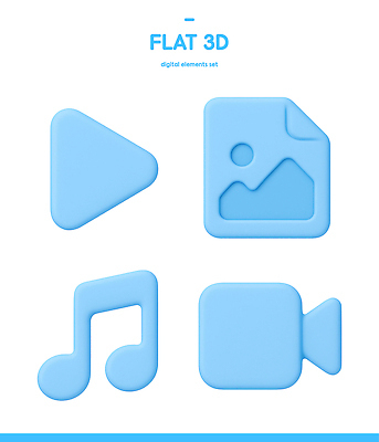 모양 PSD 아이콘 디자인 음표 그래픽 파란색 세트 3D아이콘 3D 디지털 작업 플랫폼 플레이 기호 음악 컬러 교통시설 디지털합성 파일형식