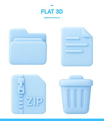 PSD 아이콘 디자인 컬러 그래픽 세트 3D아이콘 3D 디지털 쓰레기통 문서 파일 폴더 이미지 디지털합성 파일형식