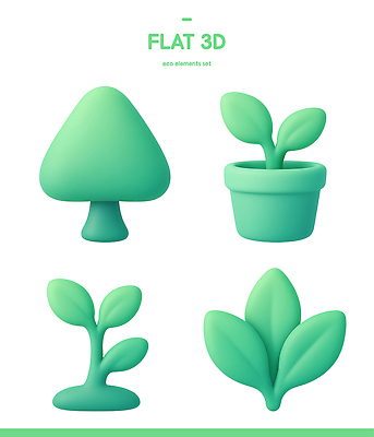 모양 PSD 나무 식물 아이콘 디자인 화분 잎 장식 초록색 세트 3D아이콘 3D 디지털 그림 에코 평면 컬러 환경 디지털합성 파일형식