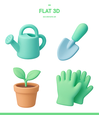 PSD 나무 식물 아이콘 화분 장갑 씨앗 농작물 3D아이콘 3D 새싹 환경 정원 물뿌리개 도구 삽 허브 원예 가꾸기 잡화 농업 취미 디지털합성 파일형식