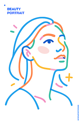 모양 디자인 시선 여자 예술 선 컬러 일러스트 사람 컬러풀 뷰티 표현 라인아트 그림 개성 초상화 뷰티풀 상상력 창의성 특징 국내일러스트 AI파일 파일형식 벡터