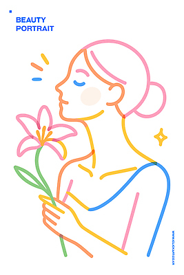 손 디자인 여자 꽃 감정 예술 선 컬러 일러스트 자연 컬러풀 표현 스케치 라인아트 그림 올림머리 뷰티풀 스타일 국내일러스트 AI파일 식물 헤어스타일 미술 사람 신체부위 생태계 파일형식 벡터