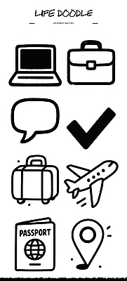 여행 이동 스티커 지도 가방 일러스트 비행기 일상 노트북 여행가방 짐 계획 도착 오브젝트 체크표시 준비 출발 여권 여행사 국내일러스트 AI파일 잡화 컨셉 항공교통 대중교통 라이프 전자제품 상점 확인 파일형식 벡터