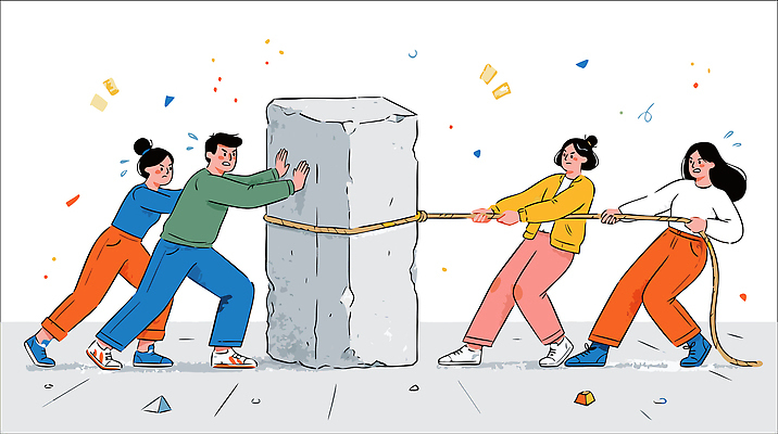 밧줄 일러스트 모션 협력 여러명 친구 운동 힘 에너지 도전 돌_바위 작업 그룹 무게 목표 밀기 장면 위치 노력 국내일러스트 AI파일 줄 다수 컨셉 관계 건강 사람 파일형식 벡터