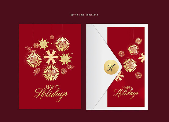 템플릿 기념일 컬러 카드_감사 예절 파일형식 벡터 초대장 크리스마스 연말 디자인 장식 빨간색 금색 봉투 인사 이벤트 축제 백그라운드 도형 이미지템플릿 AI파일 말 카드템플릿 감사카드