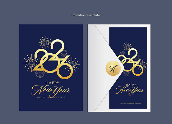 템플릿 컬러 컨셉 새로움 카드_감사 공휴일 예절 연도 출발 파일형식 벡터 2026년 새해 인사 디자인 봉투 금색 메시지 연하장 축하 새출발 연휴 축제 모임 이미지템플릿 AI파일 말 병오년 카드템플릿 감사카드